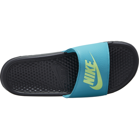 Sandales Nike Benassi bleu jaune