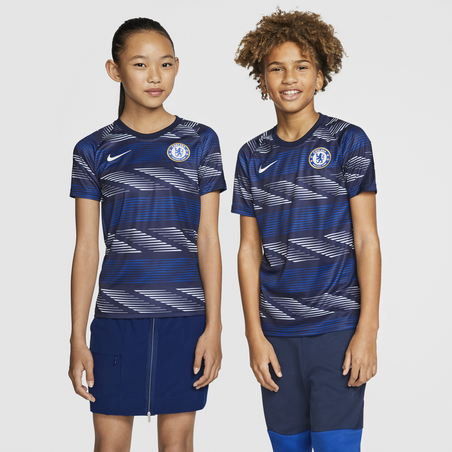 Maillot avant match junior Chelsea bleu blanc 2020/21