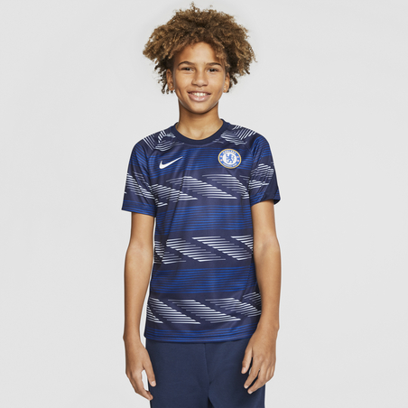 Maillot avant match junior Chelsea bleu blanc 2020/21
