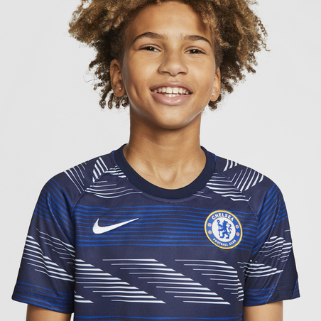 Maillot avant match junior Chelsea bleu blanc 2020/21
