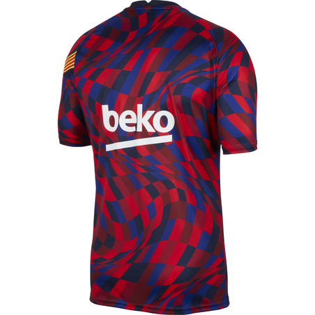 Maillot avant match FC Barcelone rouge bleu 2020/21