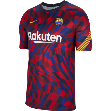 Maillot avant match FC Barcelone rouge bleu 2020/21