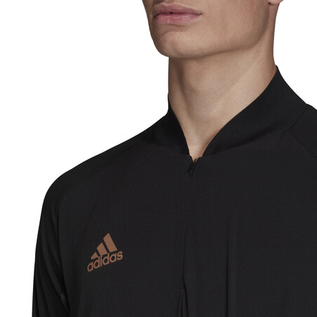 Sweat zippé adidas noir or