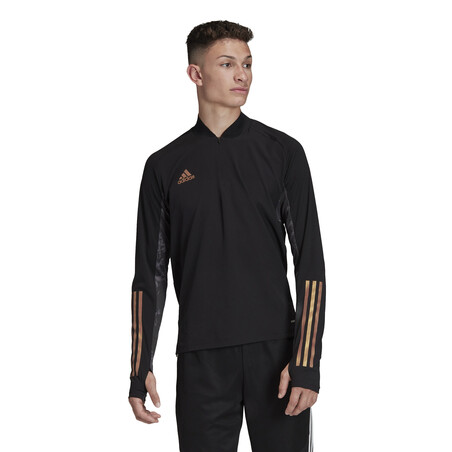 Sweat zippé adidas noir or