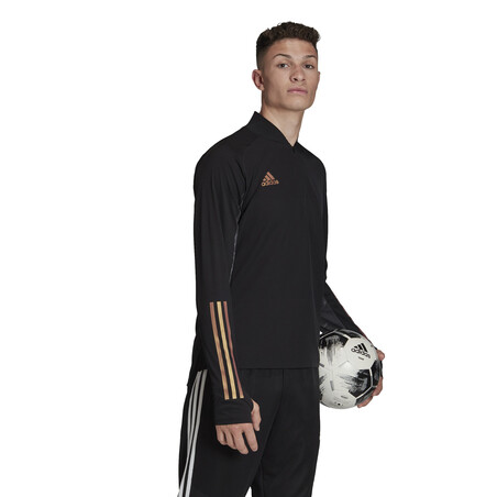 Sweat zippé adidas noir or