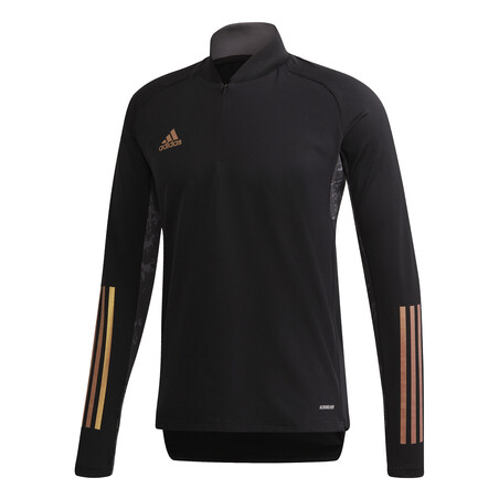 Sweat zippé adidas noir or