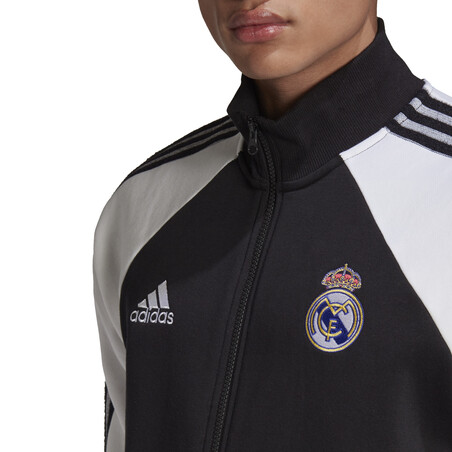 Veste survêtement Real Madrid Icon noir blanc 2020/21