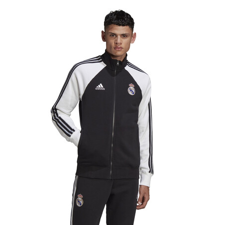 Veste survêtement Real Madrid Icon noir blanc 2020/21