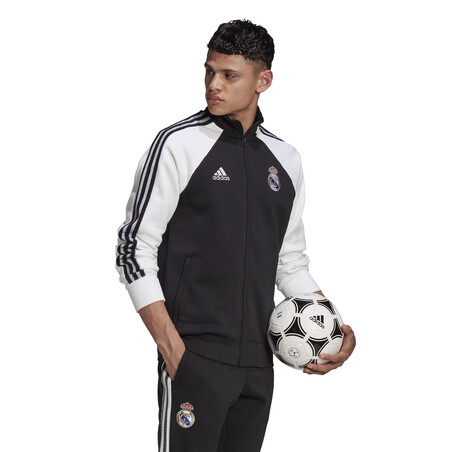 Veste survêtement Real Madrid Icon noir blanc 2020/21