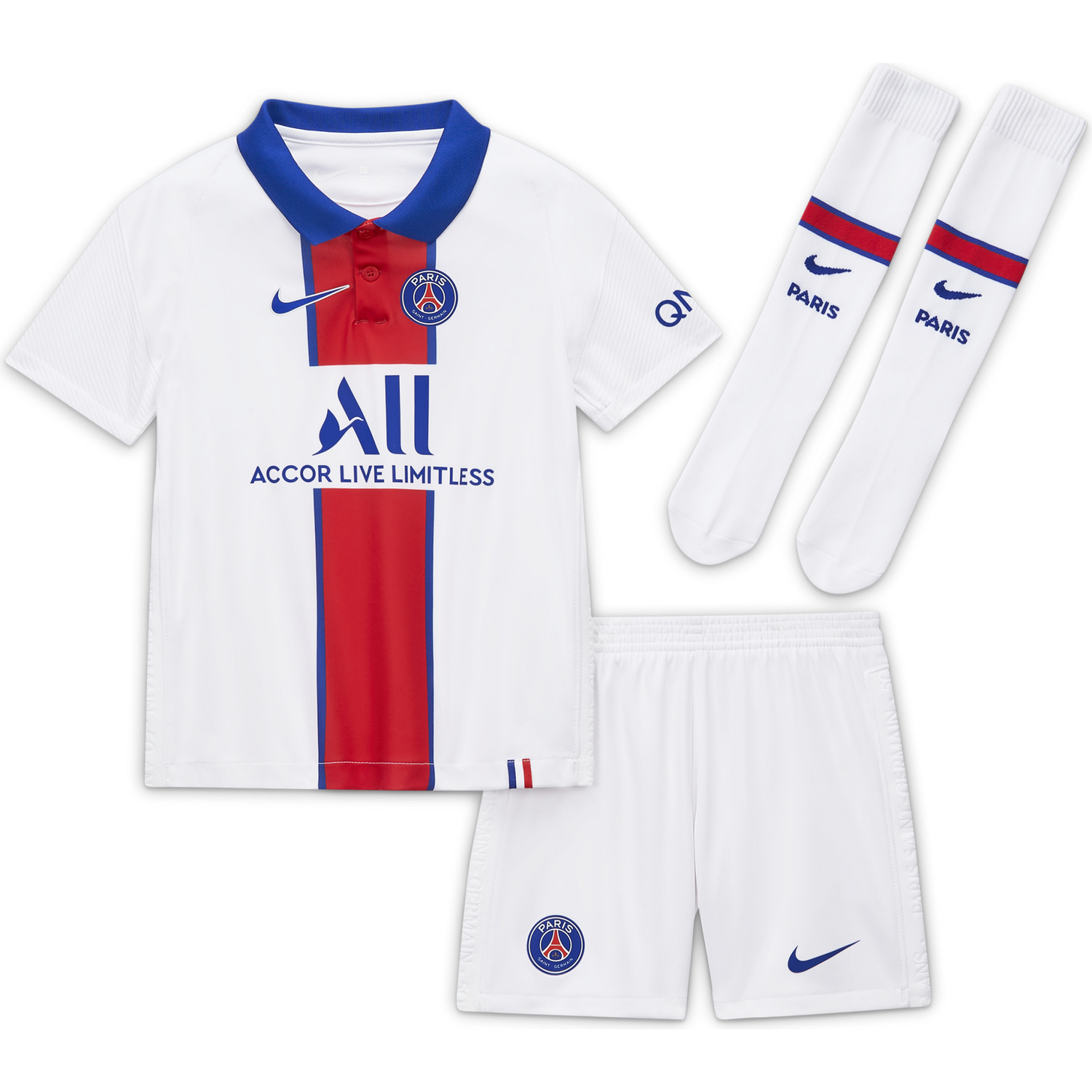 Tenue junior PSG extérieur 2020/21 sur Foot.fr