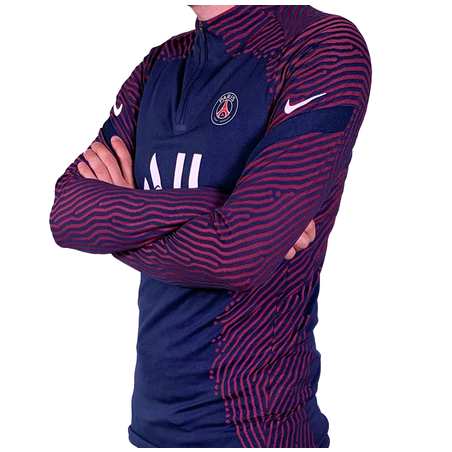 Sweat zippé PSG VaporKnite Strike bleu rouge 2020/21