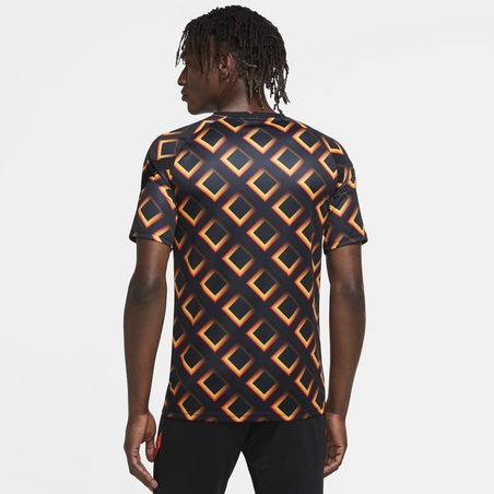 Maillot avant match AS Roma noir orange 2020/21