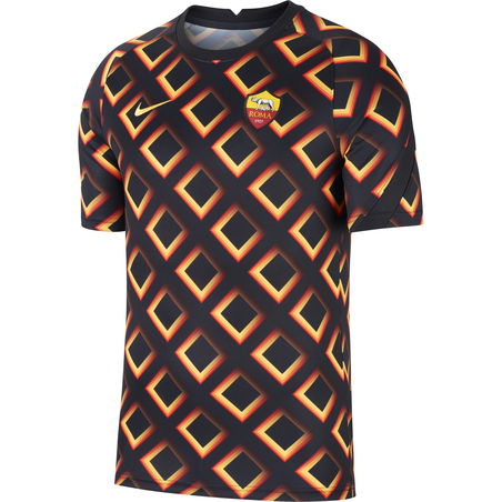 Maillot avant match AS Roma noir orange 2020/21