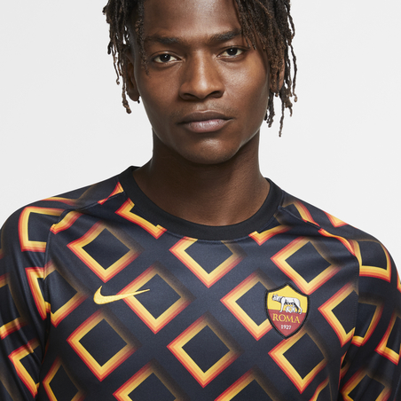 Maillot avant match AS Roma noir orange 2020/21