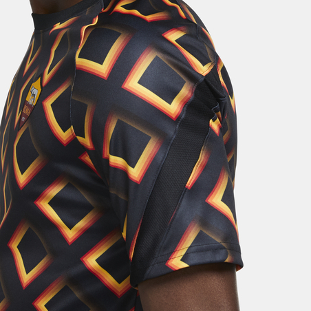Maillot avant match AS Roma noir orange 2020/21