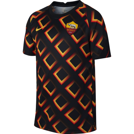 Maillot avant match junior AS Roma noir orange 2020/21