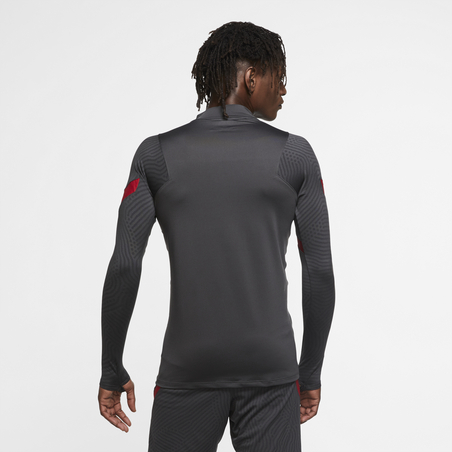 Sweat zippé Liverpool gris rouge 2020/21