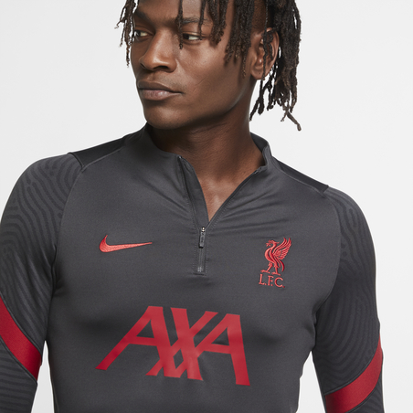 Sweat zippé Liverpool gris rouge 2020/21