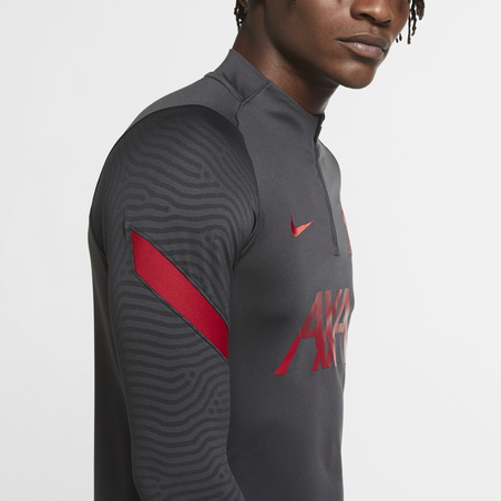 Sweat zippé Liverpool gris rouge 2020/21