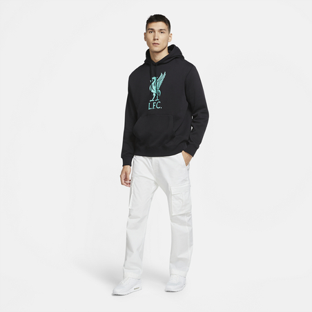 Sweat à capuche Liverpool noir bleu 2020/21