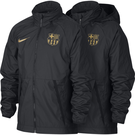 Veste imperméable junior FC Barcelone noir or 2020/1