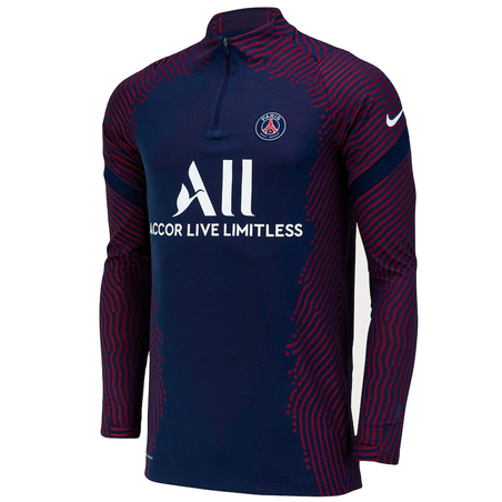 Sweat zippé PSG VaporKnit Strike bleu rouge 2020/21