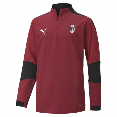 Sweat zippé junior Milan AC rouge noir 2020/21