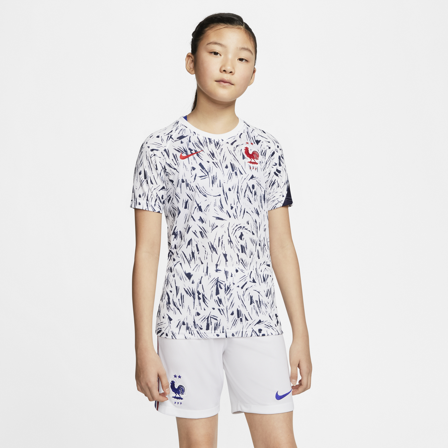 Maillot avant match junior Equipe de France blanc 2020 sur Foot.fr