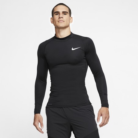 Sous-maillot manches longues Nike Pro col montant noir
