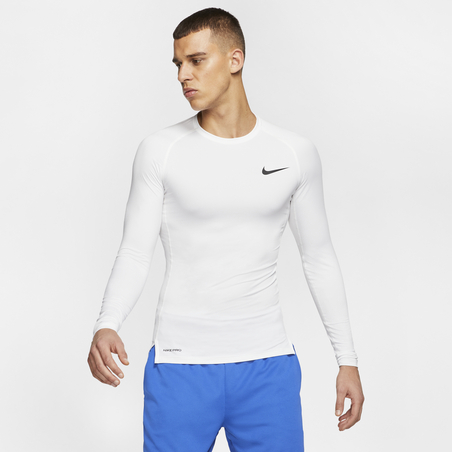 Sous-maillot manches longues Nike Pro blanc