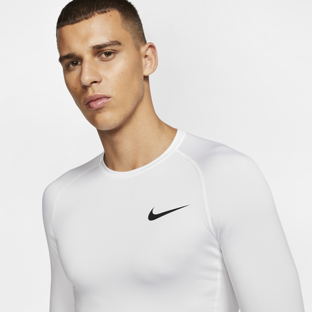 Sous Maillot Nike - Maillot de Football - Nike Pro Combat Hypercool -  Baselayer - Blanc