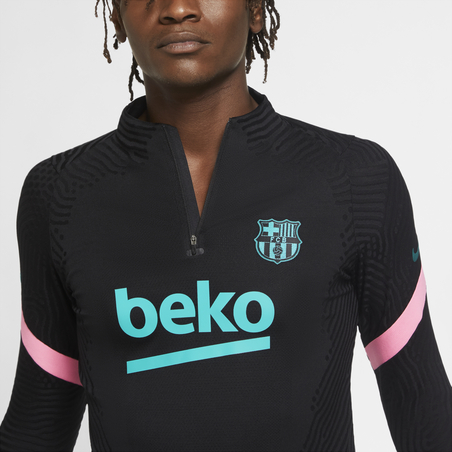 Sweat zippé FC Barcelone VaporKnit noir bleu 2020/21