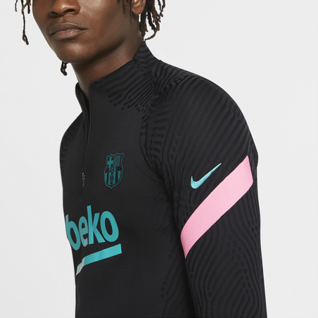 Sweat zippé FC Barcelone VaporKnit noir bleu 2020/21