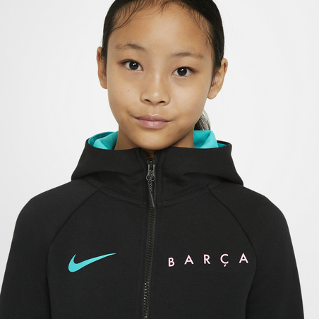 Veste survêtement junior FC Barcelone TechFleece noir vert 2020/21