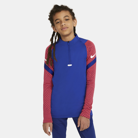 Sweat zippé junior Nike Strike bleu rouge