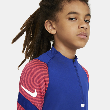 Sweat zippé junior Nike Strike bleu rouge