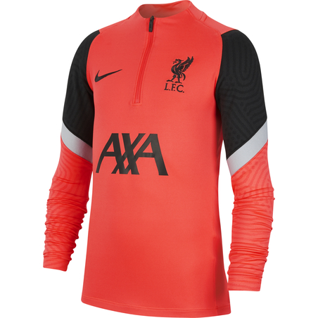 Sweat zippé junior Liverpool rouge noir 2020/21