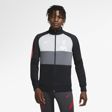 Veste survêtement Liverpool Anthem gris noir 2020/21