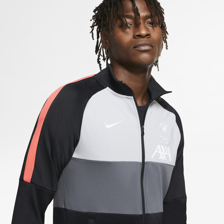 Veste survêtement Liverpool Anthem gris noir 2020/21