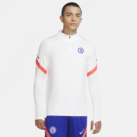 Sweat zippé Chelsea blanc orange 2020/21