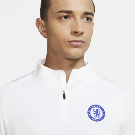 Sweat zippé Chelsea blanc orange 2020/21