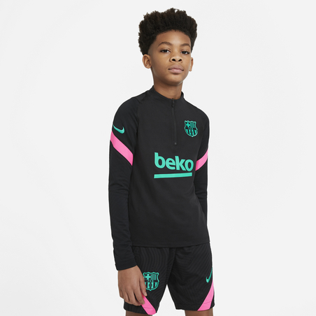 Sweat zippé junior FC Barcelone noir rose 2020/21
