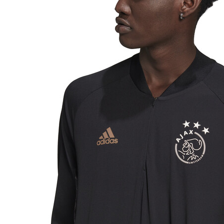 Sweat zippé Ajax Amsterdam noir or 2020/21