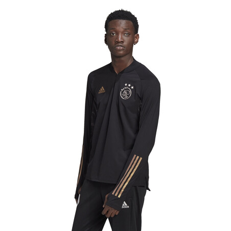 Sweat zippé Ajax Amsterdam noir or 2020/21