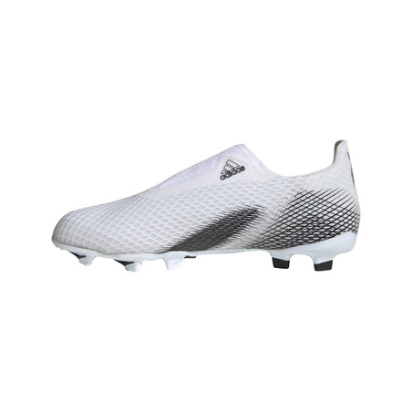 adidas X junior GHOSTED.3 LaceLess FG blanc noir