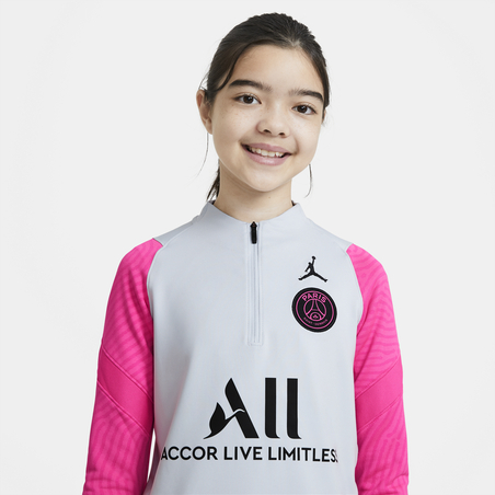 Sweat zippé junior PSG Jordan gris rose 2020/21