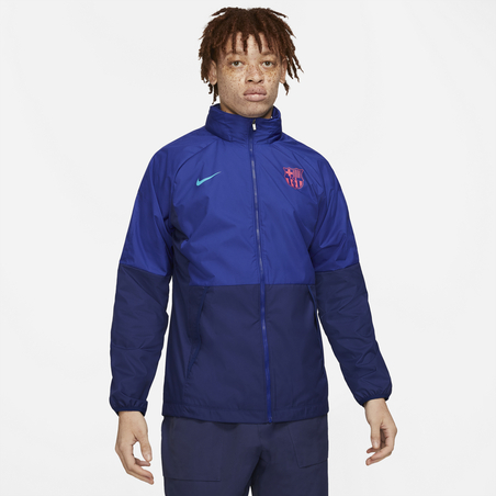 Veste imperméable FC Barcelone GX bleu rouge 2020/21