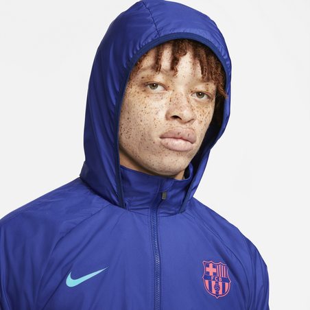 Veste imperméable FC Barcelone GX bleu rouge 2020/21