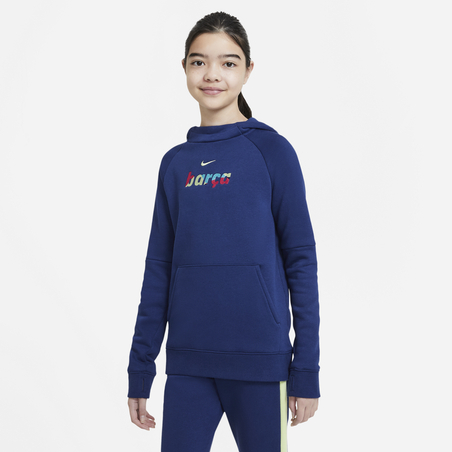 Sweat à capuche junior FC Barcelone bleu 2020/21
