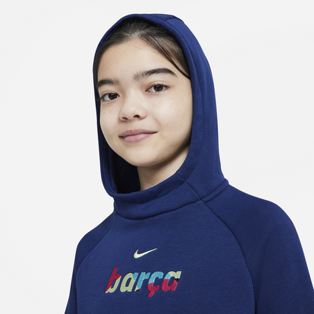 Sweat à capuche junior FC Barcelone bleu 2020/21
